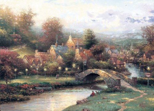 Gibson & Sons 88067 Thomas Kinkade Painter of Light Lamplight Village, 1000 Piece Jigsaw Puzzle