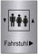 Fahrstuhl Pfeil rechts 150 x 100 x 3 mm-Aluminium Edelstahloptik silber mattgebürstet Hinweisschild (1905-66 mit Klebepads)