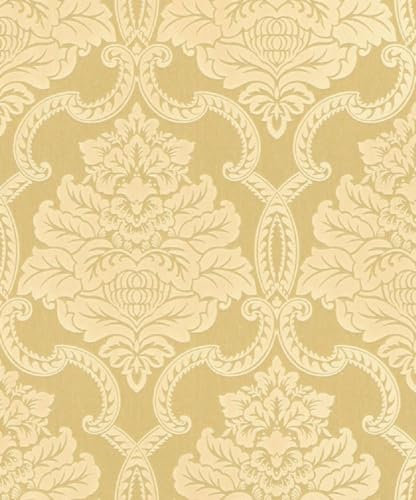 Casa Padrino Baroque Textile Wallpaper Gold/Cream 10.05 x 0.53 m - Baroque Wallpaper - Decorative Accessories
