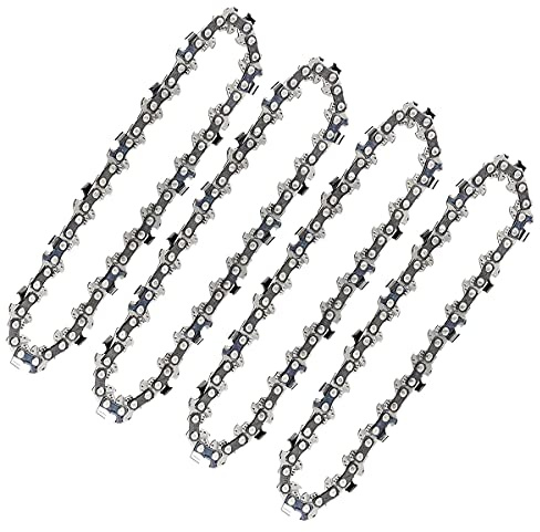 Mini cadena de motosierra de 4 pulgadas, cadena de motosierra eléctrica portátil inalámbrica de repuesto, mini cadena de motosierra eléctrica inalámbrica para podar ramas de madera y cortar (4 piezas)