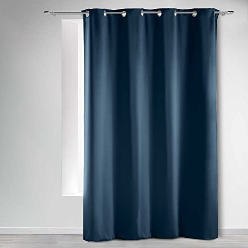 Douceur d'Intérieur, Tenda con occhielli (135 x 240 cm) Occult Navy, oscurante