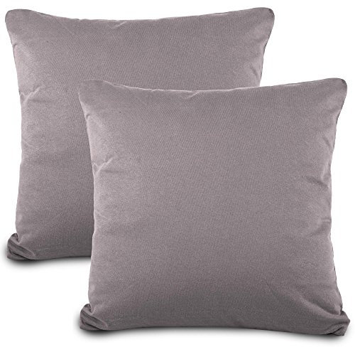aqua-textil Classic Line Kissenbezug 2er-Set 45x70 dunkelgrau Baumwolle Kissen Bezug Reißverschluss Jersey Kissenhülle