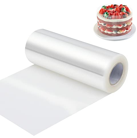 Diealles Shine Tortenrandfolie Wiederverwendbar, Acetat Folie 12CM Hoch *10m, Transparent Rolle Kuchen Halsbänder für Tortendeko Schokolade Mousse Dessertringe