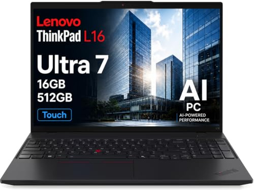 Lenovo ThinkPad L16, 16 Touchscreen, Ultra 7 255U, 16GB DDR5, 512GB SSD | Premium E16 Business Laptop AI PC, FHD+ IPS, Intel 12-Core > Ryzen AI 7 PRO, Numeric Keypad, 2x Thunderbolt 4, Win 11 Pro