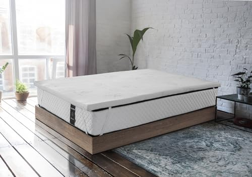 Topper Surmatelas viscoélastique Surmatelas 135 x 190 cm - Housse Aloe Vera - Épaisseur 5 cm - Respirant