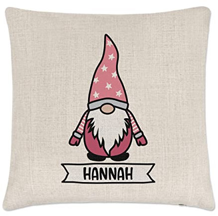 Gift Base Personalised Gonk Gnome Pink Scandi Cushion Cover