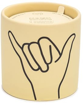 Paddywax Scented Candles in Matte Ceramic Impressions Collection Artisan Candle, 163g, Hang Loose