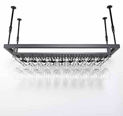 Industrial Vintage Ceiling Rack, Height Adjustable, Goblet Stemware Holder, For Restaurants/Bars/Home Ceiling Decorative Flower Stand (Size : 80cm) (K 100cm)