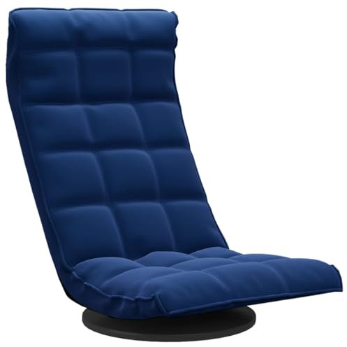 vidaXL Bodenstuhl Drehbar Klappbar Bodensessel Relaxsessel Relaxstuhl Sessel Fernsehsessel Loungesessel Polstersessel Wohnzimmer Blau Samt