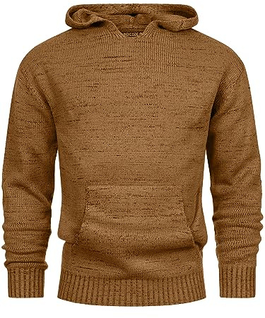 Indicode Herren INLedger Strickpullover Hoodie Cardigan gerippt mit Kapuze | Klassischer Strickhoodie mit Kapuze, Herrenpullover, Kapuzenpullover, Strickpullover, Freizeitpullover, Hoodie für Männer