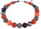 Adi-Modeschmuck große Halskette 'Thabea', elegante Mischung aus Polaris- und Acrylperlen mit attraktiven Akzenten, handgefertigt in Berlin (Orange und Grautöne)
