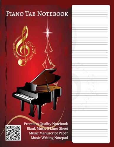 Piano Tab Notebook: Blank Music Manuscript Paper I Music Writing Notebook