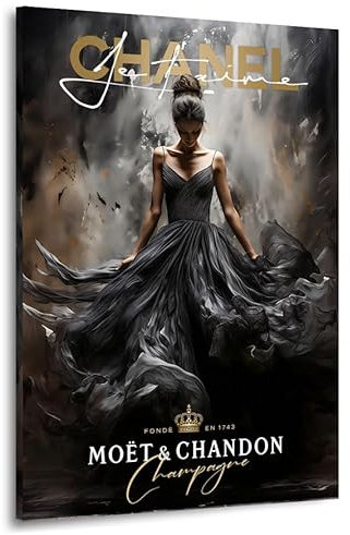 Kunstgestalten24 Leinwandbild Ballerina Tänzerin Champagner Pop Art Bild Kunstdruck Wanddeko