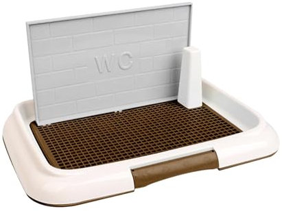 JISADER Toilette per Cani 35 * 46 Cm, Tappetino per Vasino per Cani Da Interni, Custodia per Lettiera per Cani, Griglia Toilette Con Supporto per Pipì per Cani per Evitare Schizzi, Caffè