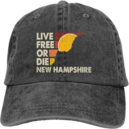 Rocky Mountain National Park Colorado Baseballkappe, Golf, Papa, verstellbar, originell, klassisch, niedriges Profil, Baumwolle, für Herren und Damen, Live Free Or Die New Hampshire Black 22,