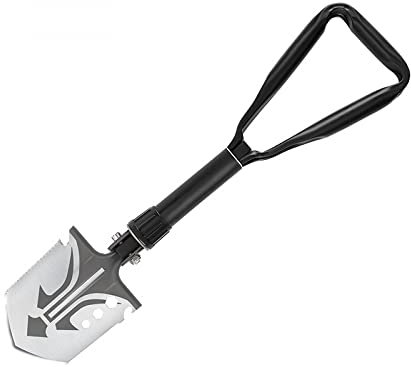 GANDUNQIPala Multifuncional, Pala De Camping Al Aire Libre, Pala De Supervivencia Plegable con Mango Triangular, Pala TáCtica De Supervivencia Multiherramienta