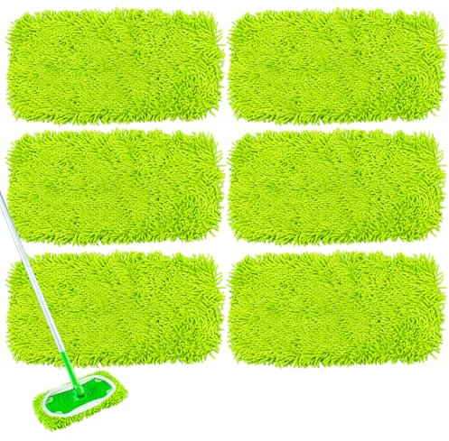 Yuunaie Balais Serpillières Reutilisable Compatible avec Swiffer WetJet,Tampon à Vadrouille Lavables Têtes de Rechange Microfibres pour Nettoyer Vert