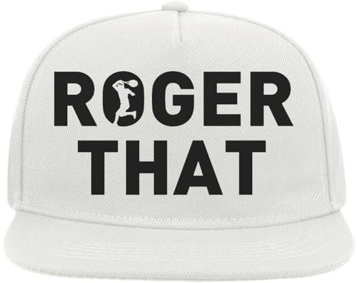 Roger That Tennis 5 Panel Snapback Flat Visor Cap Hat White, weiß, Einheitsgröße