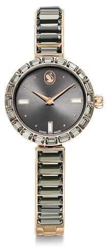Swarovski Orologio Matrix Bangle, Fabbricato in Svizzera, Bracciale in cristallo, Grigio, Finitura in tono oro rosa