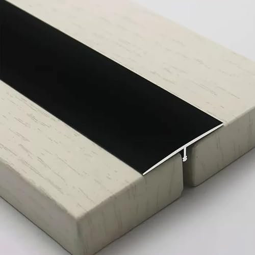 DECAKE Bande de Transition de Sol, Bandes de Garniture de Bord de carrelage de Porte, Cache-Joint Plat moulé en T (Couleur : Rouge) (Null Noir)