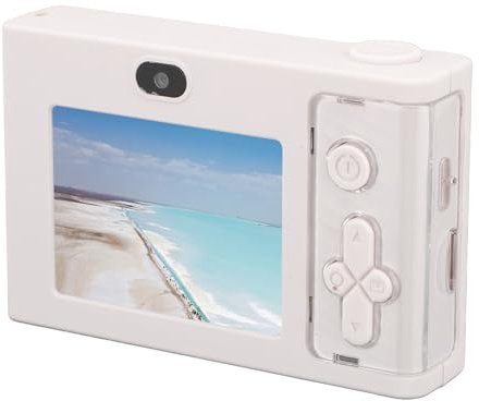 48MP 1080P 8x Digital Zoom Camera, Compact Digital Vlogging Camera with 2.4 Inch TFT Screen, Selfie Mirror for Travel, Simple and Convenient to Use (White)