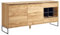 FURNARO MONZARA Sideboard mit Regal 2 Türen und 2 Schubkästen Wildeiche massiv Natur geölt modern komplett montiert BHT 185x85x44 cm