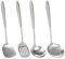 Felenny Juego de 4 cucharas de cocina de acero inoxidable, espátula para wok y skimmer, cucharón de sopa largo, colador de cuchara, utensilios de cocina chinos de acero inoxidable para cocinar y