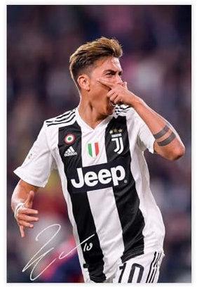 HUREUW Paulo Dybala Poster, klassische Posen, Leinwandposter, Schlafzimmer, Dekoration, Landschaft, Büro, Raumdekoration, Geschenk, ungerahmt: 30 x 45 cm
