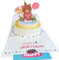 Pop-Up Karte Geburtstag, Pop Up Karte mit Geburtstagskuchen, 3D Geburtstagskarte mit Kleiner Bär, 3D Geburtstagskarte mit Teddybär für Kinder, Happy Birthday Karte mit Umschlag