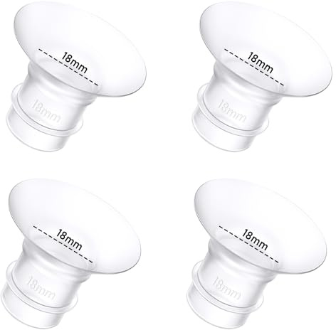 4Pcs Breast Pump Flange Insert 18mm Compatible with Momcozy/Spectra/Medela/eufy/Elvie/Lansinoh/Paruu P10 Breast Pump, Fit for Momcozy M5/M9/M6/V2 Pro/V2 pro/S12 Pro/eufy E10 S1 S1 Pro Pump
