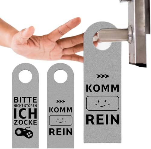 WUSJCOF 2 pezzi accessori porta in feltro – Gadget per gamer, accessori porta 'Non disturbare' o 'Entra', regalo per ragazzi adolescenti, decorazione per stanza gaming, regali cool per gamer (Grigio)
