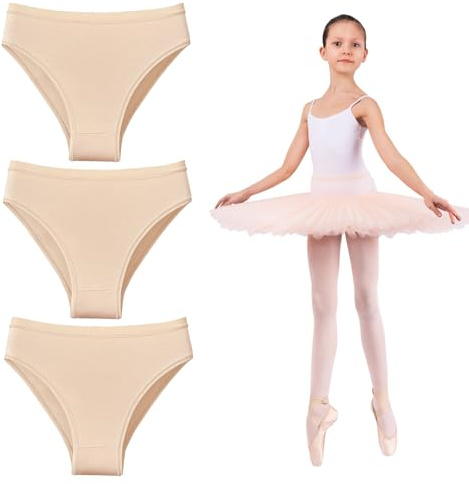 Artomnivera Culottes de Ballet pour Filles, beige, 5-6 ans