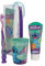 Disney Stitch Kids Set de brosses à dents avec capuchon de protection, ventouse et poils souples, dentifrice saveur menthe et gobelet multifonction pour enfants de 3 ans et plus