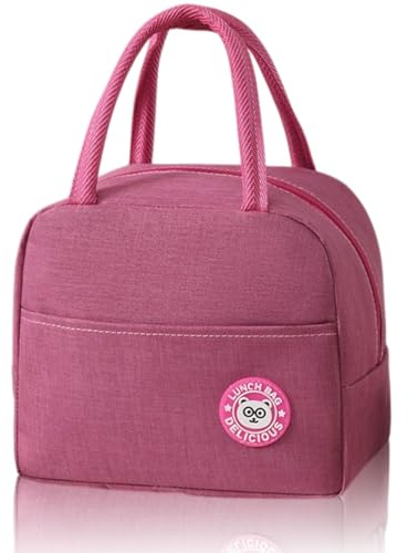 FUGLUS Borsa Termica Piccola, 5.5 L Borsa Frigo Piccola con Foglio di Alluminio Isolato, Borsa Termica Porta Pranzo per Uomini Donne Bambini Scuola Ufficio Picnic (Rosa rossa)