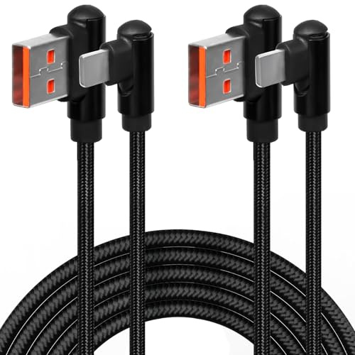 Tuwonwa 2 PCS Short Cable 1M, Right Angle Fast Charging USB A Cable Nylon Braided, Durable 1m Charging Compatible with 14 13 12 11 Pro Max XR XS X 8 7 6, Right Angle USB