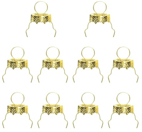 Oshhni 100 pezzi di tappi per palline di Natale fai da te, eleganti ornamenti in metallo da appendere per decorazioni per feste invernali e alberi di Natale, 12mm
