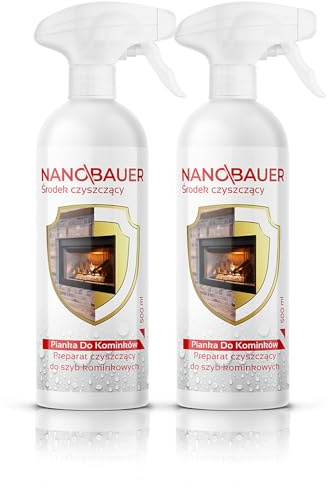 Kaminscheibenreiniger & Rußentferner | 2x NANOBAUER Fireplace Foam 500 ml | Kraftvoller Reiniger für Kaminscheiben, Ofenglas & Kaminglas | Entfernt Ruß, Rauchablagerungen & Schmutz | Spray-Reiniger