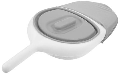 FESTFENDS Padella Sanitaria per Anziani Allettati, Vasino con Coperchio in Plastica Bianca, Facile da Pulire, Pratica, per Casa e Auto