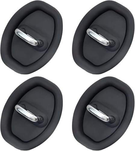 LIYANDAFA 4 PCS Car Silicone Door Latch Protective Cover for Tesla Model 3 2017-2023, Car Door Protector and Noise Reduction, black