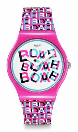 Swatch Love & Blah Montre unisexe unisexe à quartz rose résistante à l'eau