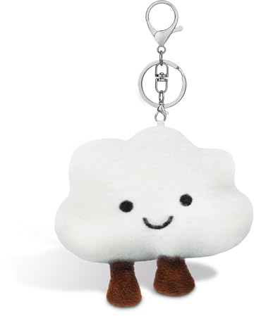 Schlüsselanhänger Plüsch, Wolkenförmiger Smiley Anhänger für Damentaschen, Rucksäcke, Geldbörsen, Plüsch Anhänger aus PP-Baumwolle, Schlüsselanhänger Stofftier für Kinder, Verwandte, Freunde (Casual)