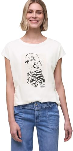 Damen T-Shirt mit Rundhals und Knopfdetails