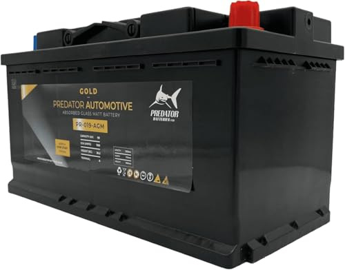 Predator Batteries Gold 019 AGM Car Battery | 12V 90Ah 1100CCA PR-019-AGM | High Performance Maintenance Free Car Battery for Start Stop Vehicles | Advanced Automotive AGM Battery with Heavy Duty
