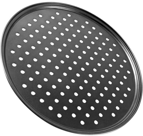 Didiseaon Teglia per Pizza Forata 28 CM in Metallo Antiaderente Leccarda da Forno Rotonda per Pizza da Forno Domestico e Professionale
