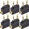 Warmstor 4 Pack Airplane Airline Headphones Adapter for Headphones Gold Plated 3.5mm Jack