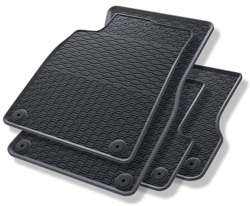 Mossa - Gummifußmatten Auto kompatibel mit Audi A6 Avant, Limousine (2011-2018) schwarz Gummimatten Gummi Fußmatten