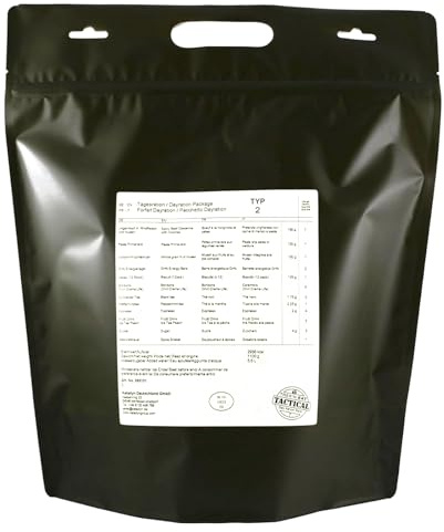 Trek’n Eat Day Ration Pack Typ 2 – Tagesration mit Fleisch für 1 Person | ca. 3.000 kcal Komplettpaket | Outdoor, Trekking, Krisenvorsorge & Survival Food