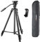 Walimex pro Treppiede video con supporto per smartphone e borsa I Avanzato 173cm, leggero e stabile I Panhead a 2 vie con funzione panoramica a 360° e pan lock I per fotocamere DSLR,