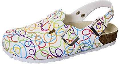 Weeger 41610, Zuecos de Trabajo Mujer, Blanco (Weissgraffiti Weiss Graffiti), 40 EU