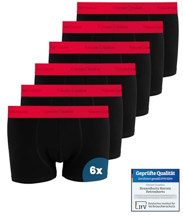 Herren Boxershorts 6er Pack aus Baumwolle, Unterhose, Herren Retroshorts | Hochwertige Baumwolle, Unterhosen Männer, faltenfreie Passform durch Elasthan, Ideal für den Alltag